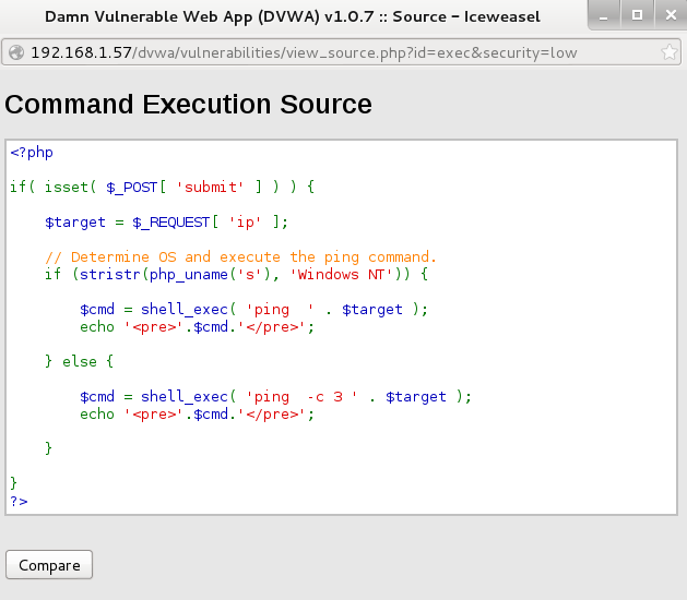 Sec24 hur hackar man DVWA penetrationstest command execution 5