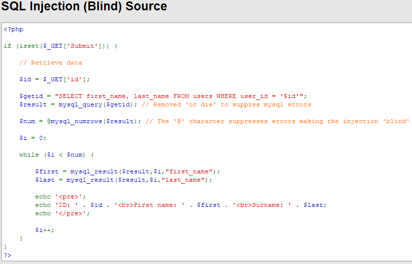 SQL Injection (Blind) Source DVWA Sec24